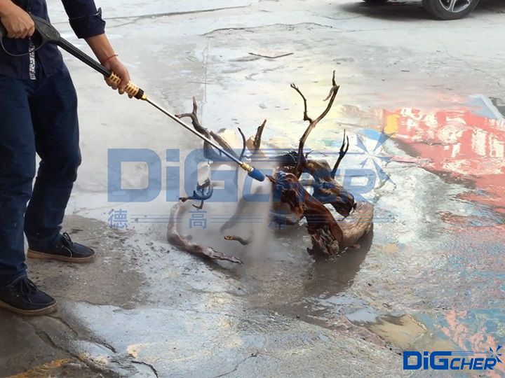 高壓水根雕去皮