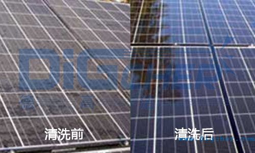 太陽能電池板清洗前后對比